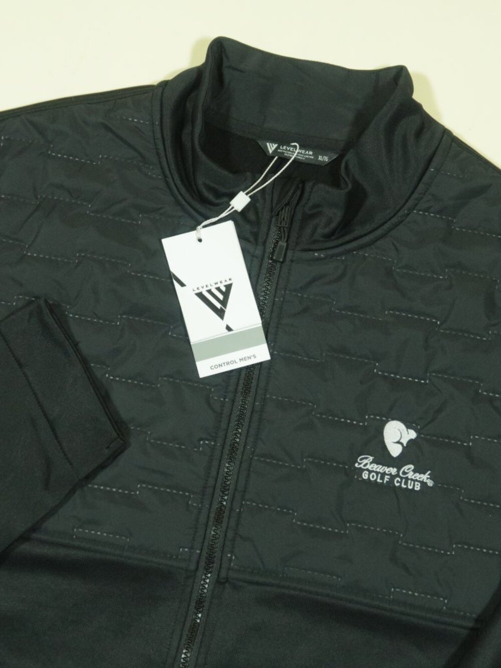 Levelwear Beaver Creek Golf Club Control Jacket Mens XL Black Quilted Zip New